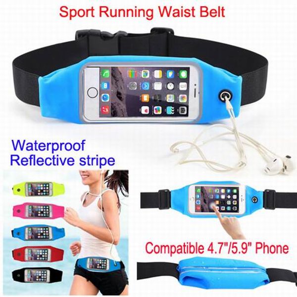 Universelle Sport-wasserdichte Handytaschen, Taillengürtel, Armband, Tasche, Hüllen, Beutel mit klarer Sicht, Touch für iPhone 5S, 6Plus, Galaxy S5, S6 Edge