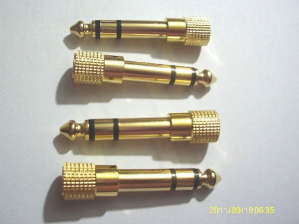 

4шт новый адаптер Gold plug audio jack TRS 1/4 " (6,3 мм) до 1/8 дюйма (3,5 мм)