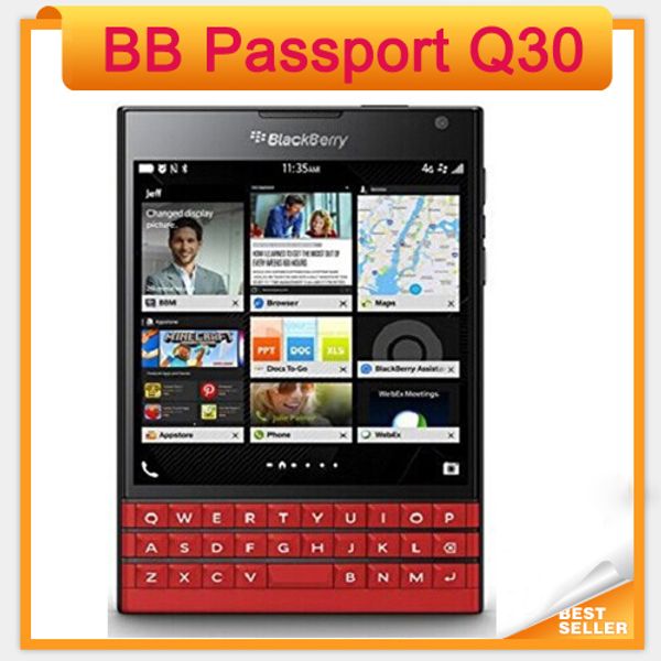 BlackBerry passport Q30 4G TLE telefono cellulare BlackBerry OS 10.3 Quad core 3GB RAM 32GB ROM 13MP Fotocamera Telefono originale