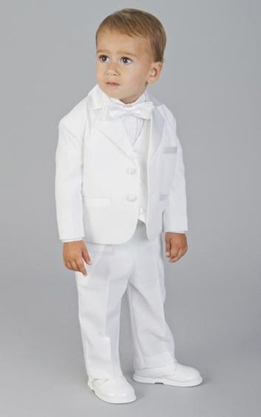 

custom made two buttons white boy' formal wear occasion notch satin lapel kids tuxedos wedding party suits (jacket+pants+vest+tie) k3, Black