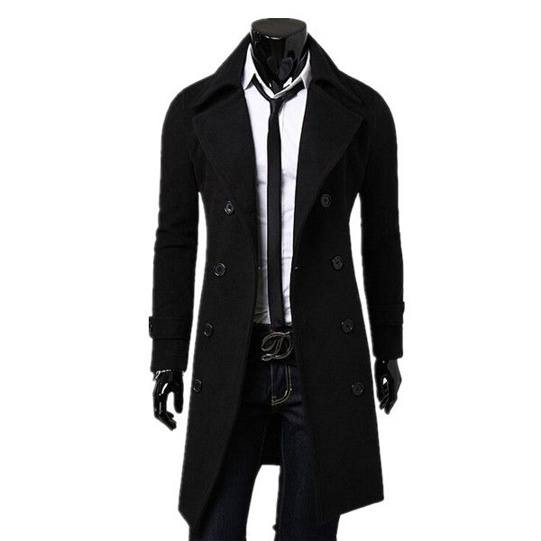 

fall-2015 new fashion trench coat men long coat suit men wool coat men overcoat outerwear, Tan;black