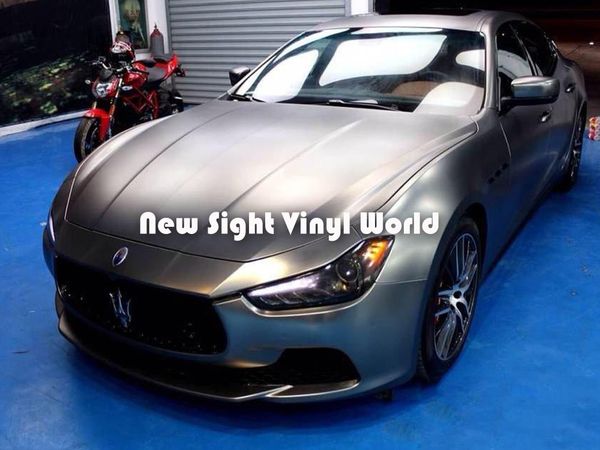 

premium matte satin metallic grey vinyl film satin metal grey wrap air for vehicle wraps