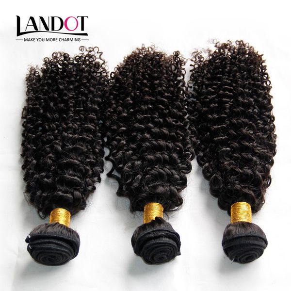 Cabelo Encaracolado indiano Não Transformados Indiano Encaracolado Kinky Tecer Cabelo Humano Pacotes 3 Pcs Lot Grau 8A Indiano Jerry Curls Extensões de Cabelo Natural Preto