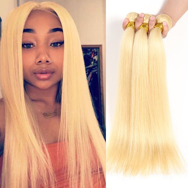 2020 Light Blond Hair Color 613 Brazilian Hair Straight Human