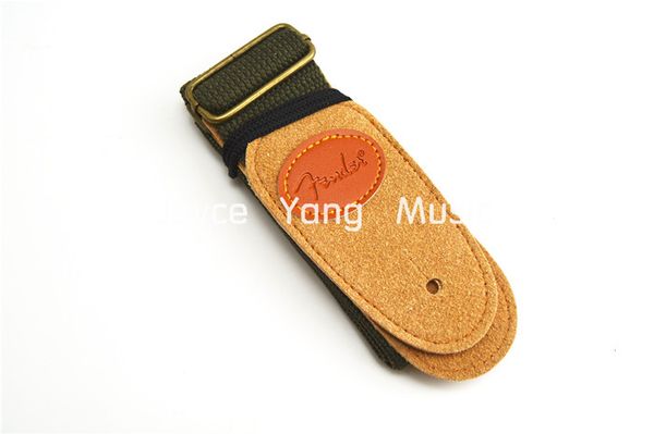 

acoustic electric guitar strap nylon leather ends strap army green wholesales