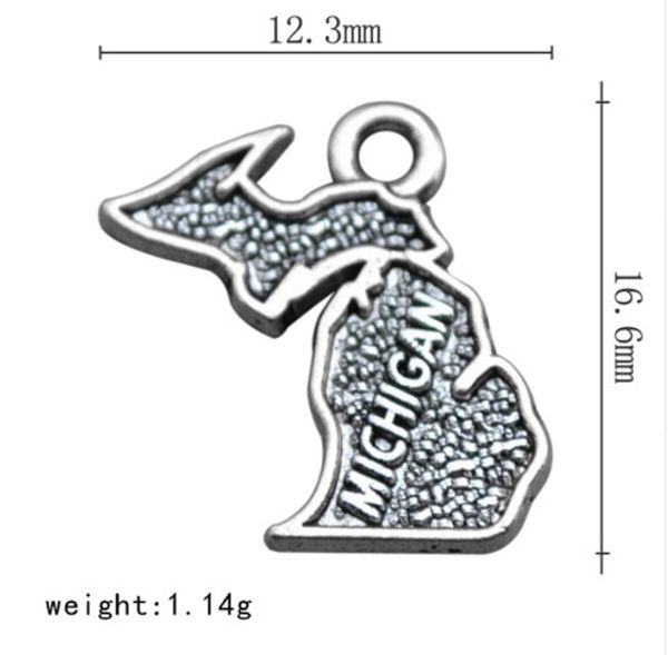 

Цинковый сплав античный посеребренные Мичиган ювелирные изделия делая прелести