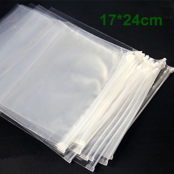 DHL 400pcs / Lot 17x24cm Limpar Plastic Travel Bag Zipper Seal multifuncionais Meias Cosmetic Toiletry Makeup Storage Bag Pouch