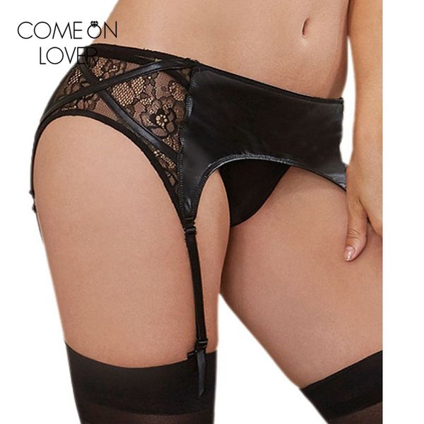 

wholesale-pe5118 comeonlover black 5xl/6xl plus size garter belt women porte jaretelles leather garter suspender belt panty, Black;white