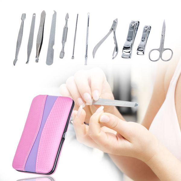 12 pezzi completo di nail art set manicure pedicure tagliaunghie forbici kit per toelettatura set manicure migliori strumenti per la cura delle unghie per le donne