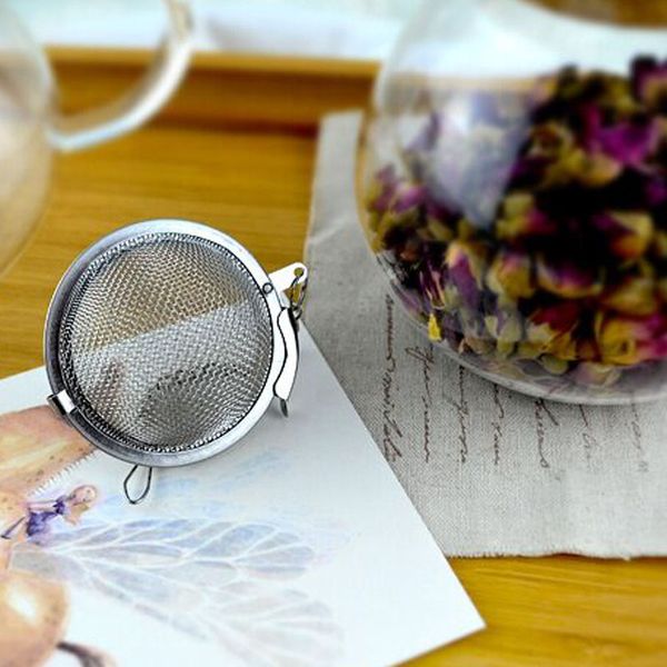 

dhl 5.5cm tea infuser 100pcs stainless steel tea pot infuser sphere mesh tea strainer ball 5.5cm ing
