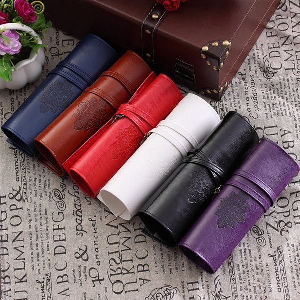 

pu school pen pencil case twilight new moon vintage roll make upcosmetic bag luxury women makeup brush organizer handbags 17111410