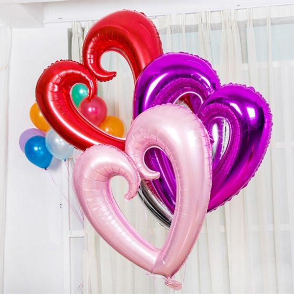 

42 дюйма валентина подарочные цветные воздушные шары любовное сердце романтическая свадьба украшение алюминиевой фольгированных шаров sd462