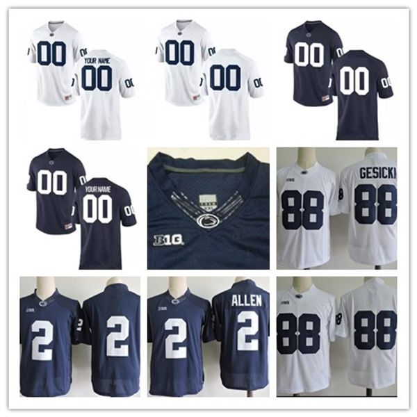 

custom youth women's mens penn state nittany lions college football white navy blue no name stitched jersey size s-3xl barkley ing, Black;red