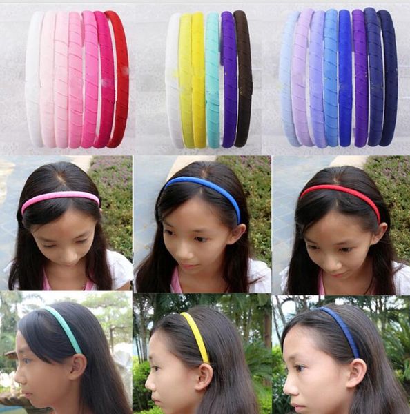 

pcs girl hair hoop 3/8" grosgrain ribbon lined covered plastic hair bands christening performances hard headband hair accessories fj, Slivery;white