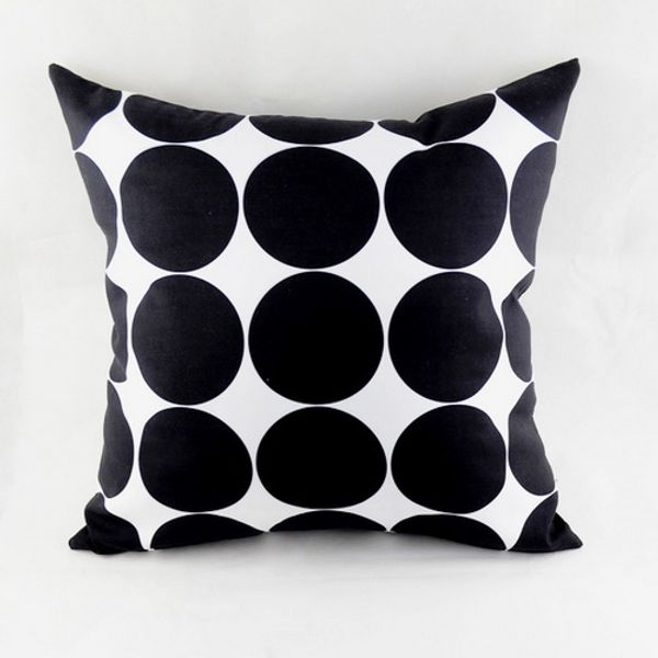 18 18 Black White Polka Dot Abstract Geometric Throw Pillow Case