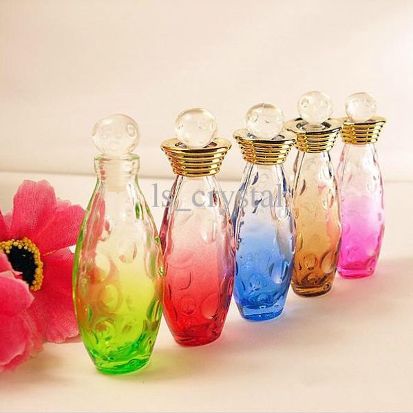 

collectible 5ml mini glass perfume bottle color oval empty scent fragrance bottle roller lids refillable essential oil vials 10pcs/lot