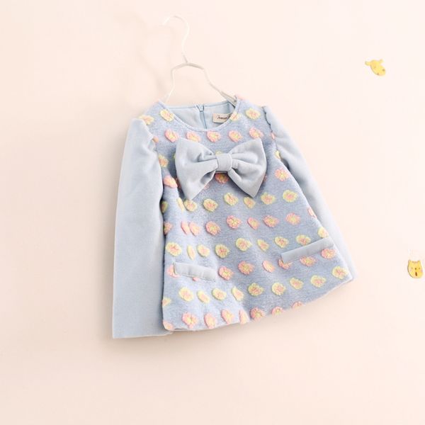 

оптовая продажа-детская одежда, девушки мода шерстяные топы, цвет цветы лук футболки, девушки случайные дна рубашки, Black