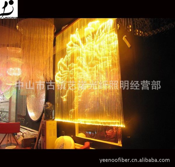 2019 Wholesale Color Change Ceiling Light Led Low Cost Fiber Waterfall Curtain Lights Colorful Fiber Optic Curtain Fiber Optic End Crystals From