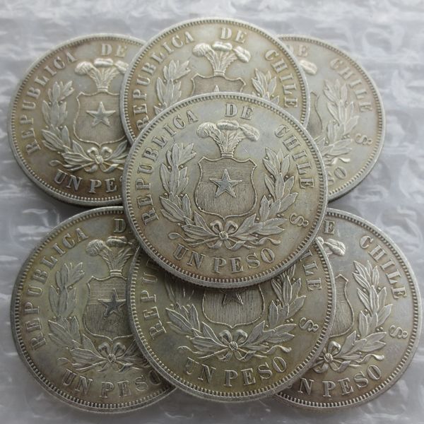 

набор из 1875-1891 7 шт. серебро чили 1 песо Кондор ж щит монета копия монета продвижени
