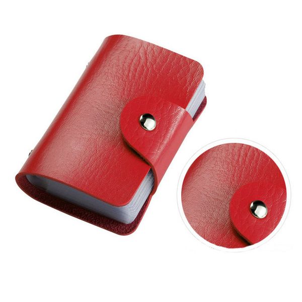 

24 bit fashion women men credit card holder pu leather buckle id holders package organizer manager ing, Brown;gray