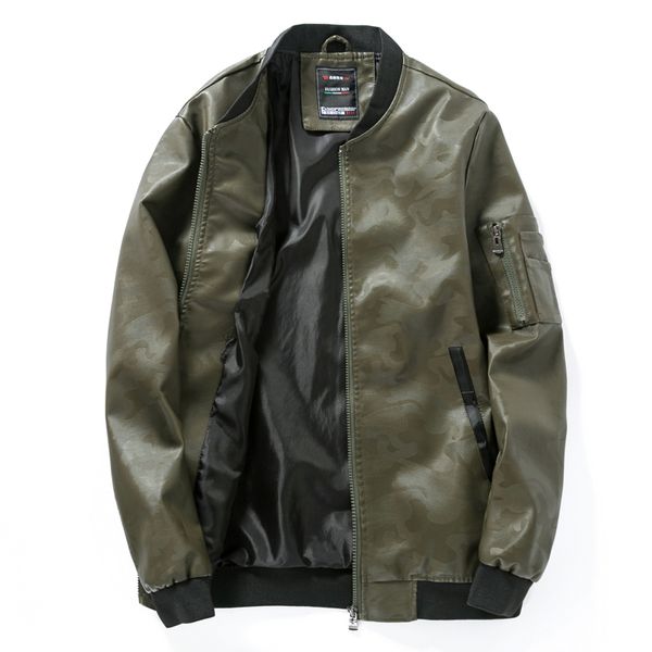 

wholesale- new arrival 2017 autumn & winter fashion men's pu leather jacket moto warm windbreaker male jacket big size 5xl, Black