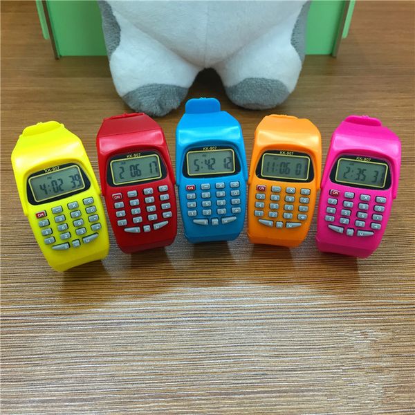 Moda Eletrônica Digital LED relógio Casual Silicone Esportes relógios para crianças crianças multifunções calculadora relógio relógio de pulso colorido