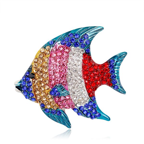 

colorful rhinestone goldfish brooches zinc alloy animal pin women's jewelry brooch pin garment accessories, Gray