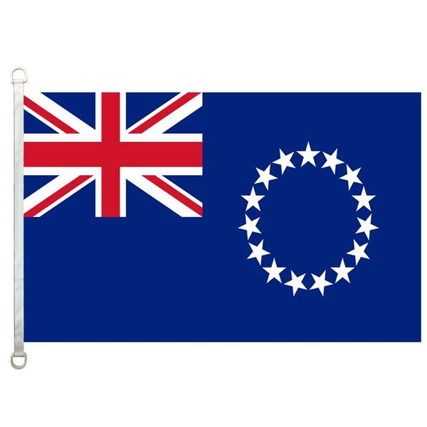 

good flag the cook islands flags banner 3x5ft-90x150cm 100% polyester country flags, 110gsm warp knitted fabric outdoor flag