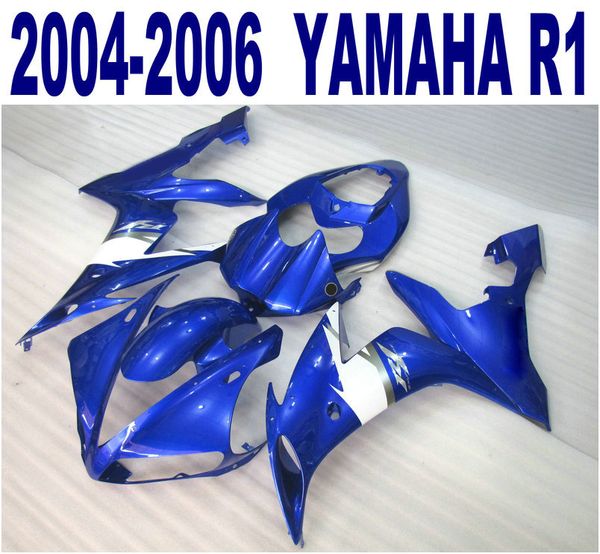 Spritzguss-Kunststoff-Verkleidungsset für Yamaha 2004 2005 2006 YZF R1 blau-weißes Verkleidungsset yzf-r1 04–06 VL24