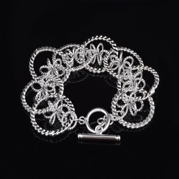 

with tracking number sale 925 silver bracelet twisting bracelet silver jewelry 10pcs/lot 1556, Black