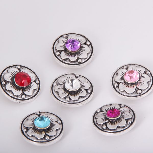 

18mm noosa metal ginger snap button charm crystal snaps button jewelry accessories noosa chunk 6 colors