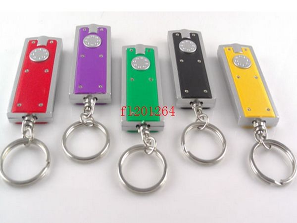 

500pcs/lot new arrival mini flash light torch led lamp keyring keychain hiking camping mix colors colors, Slivery;golden
