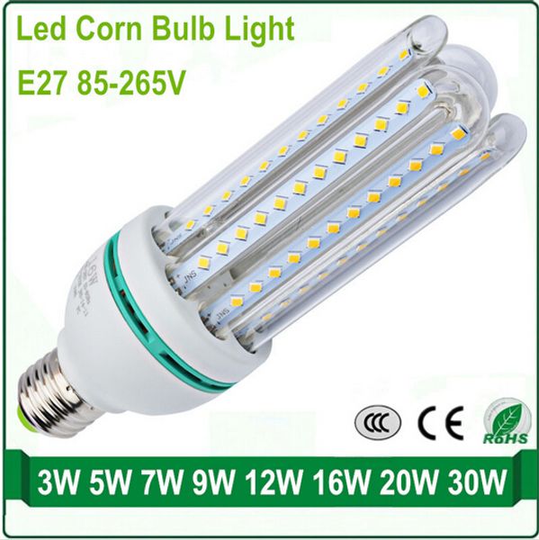 

Super bright U series LED Corn Light 3W-36W SMD 2835 E27 Base Energy saving LED bulb isolate Constant Current Driver AC85-265V