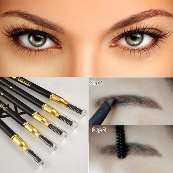 

wholesale-1 pc women lady beauty waterproof eyebrow pencil eye with brush brow liner makeup tool pen