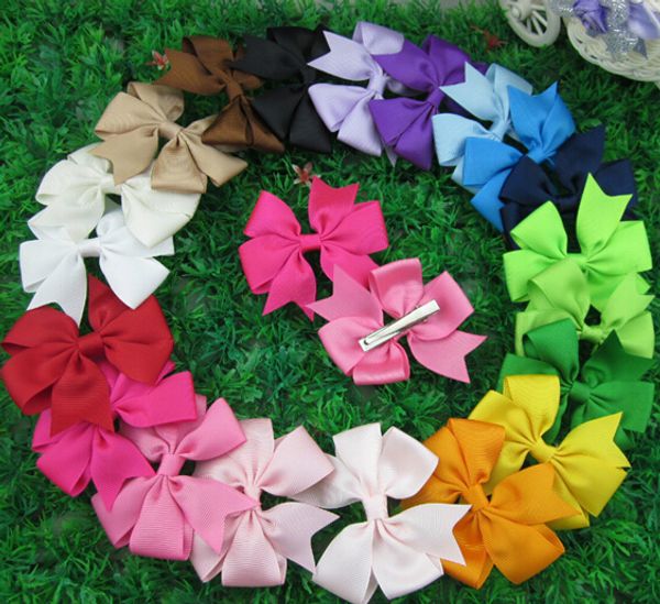 

20pcs/ baby ribbon bows withclip, baby boutique hair bows ,hairclips,girls' hair accessories,ing, Slivery;white