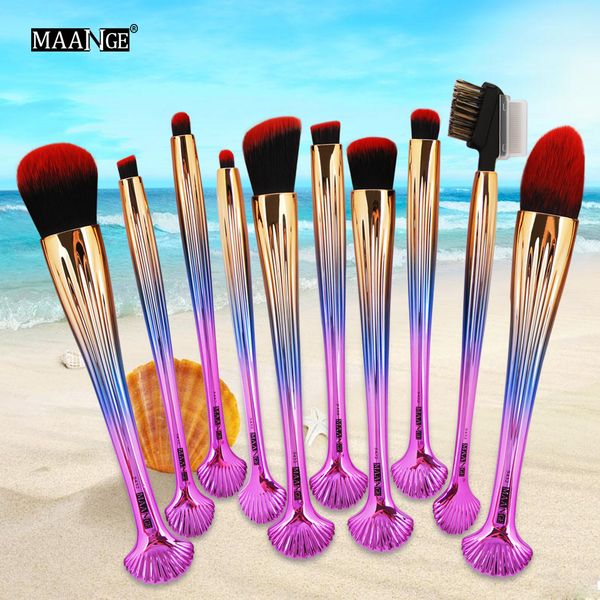 

maange pro новый красочные 10 шт. оболочки макияж кисти набор фонд смешивания порошок тени для век eyeline бровей губ косметические инструме