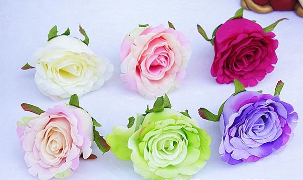 Acheter Rose Tête De Fleur Printemps Couleur Romantique Décoration De Mariage Accessoires Open Bud Blooming Rose De Mariage Fond Fleur Mur Déco De