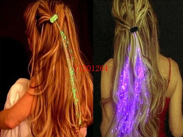 100 шт./лот DHL Бесплатная доставка Оптовая световой свет вверх светодиодные волосы Флэш-Кос волос свечение украшения событие праздничные атрибуты