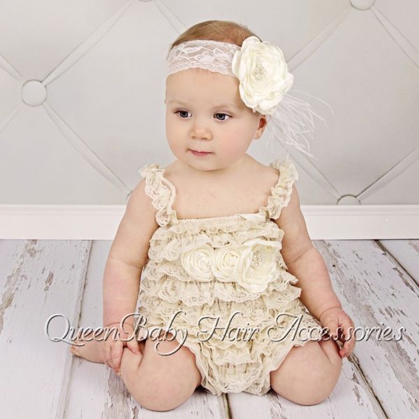 Vintage Girl Posh Petti Ruffle Romper headband belt Custom order available