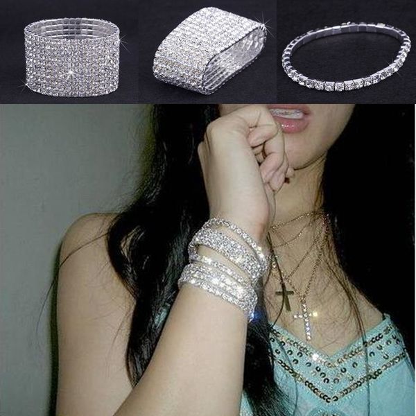 

Бесконечность строк ясно горный хрусталь свадьба женщина браслет Кристалл эласт