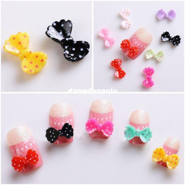

wholesale-xmas wholesale/ nails supplier, 100pcs 3d new colorful bowtie diy acrylic uv gel polish tool nails design/nail art, Silver;gold
