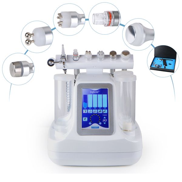 

6 in 1 diamond dermabrasion ultrasonic vacuum rf oxygen jet spray facial care skin whitening tighten bio micro current machine