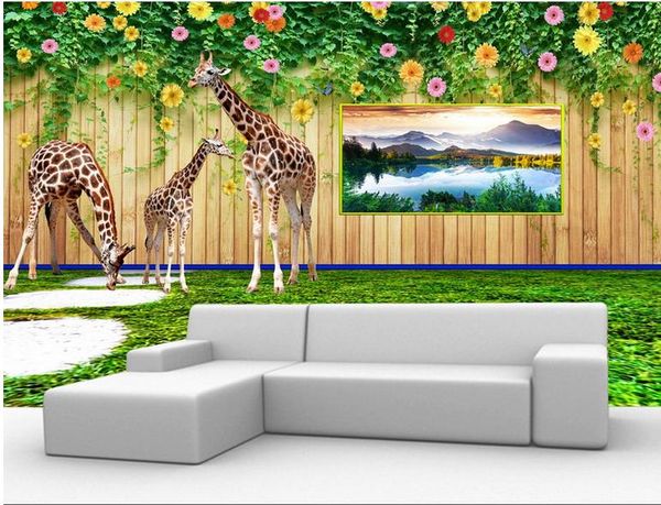 

custom p murals 3d creative giraffe 3d customized wallpaper