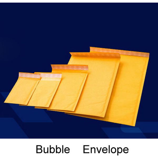 Gelbe Luftpolsterumschlag-Verpackungsbeutel, die PE-Luftpolstertaschen verpacken, Außengröße 110 x 130 mm, 150 x 200 mm, 200 x 250 mm, 230 x 280 mm, Kraftpolster für Luftpolstertaschen