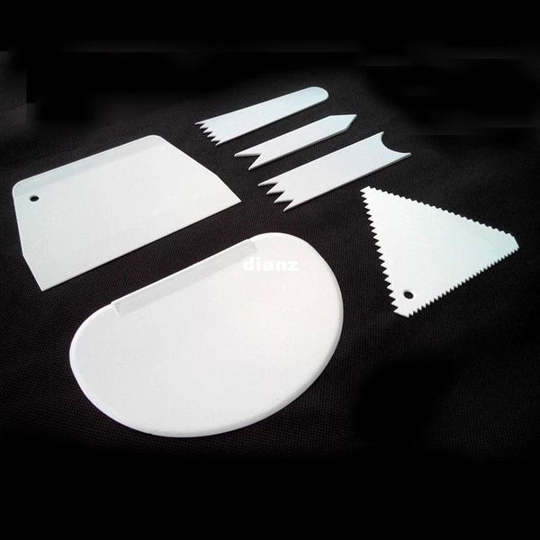 

6pcs/set plastic cake smoother cake scraper spatula set dough cutter multifunction blade for cakes christmas baking tools