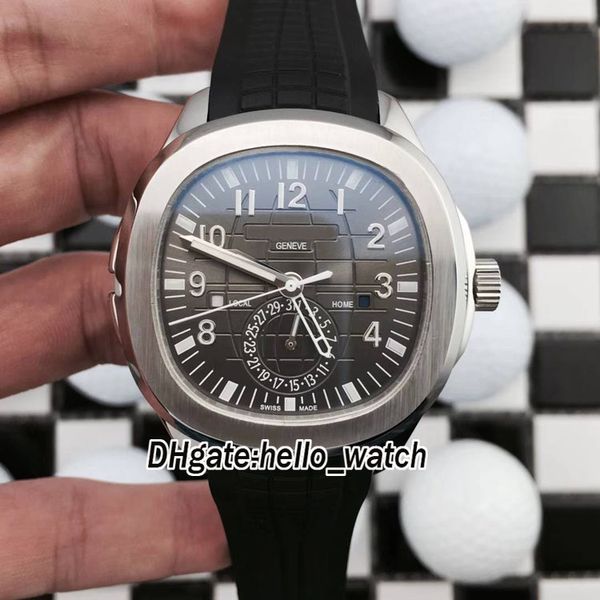 2018 дешевые новый бренд Aquanaut 5164A-001 двойной время очень большой серый циферблат авт