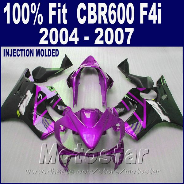 Spritzguss für HONDA CBR 600 F4i Verkleidungen 2004 2005 2006 2007 OEM CBR600 F4i 04 05 06 07 Lila Verkleidungsset FRTE