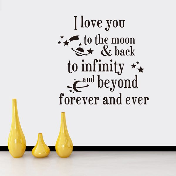 

i love you to the moon and back quotes wall stickers decal words lettering saying wall decor sticker vinyl wall art stickers decals