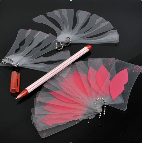 

wholesale-makeup accessories plastic permanent makeup lips template