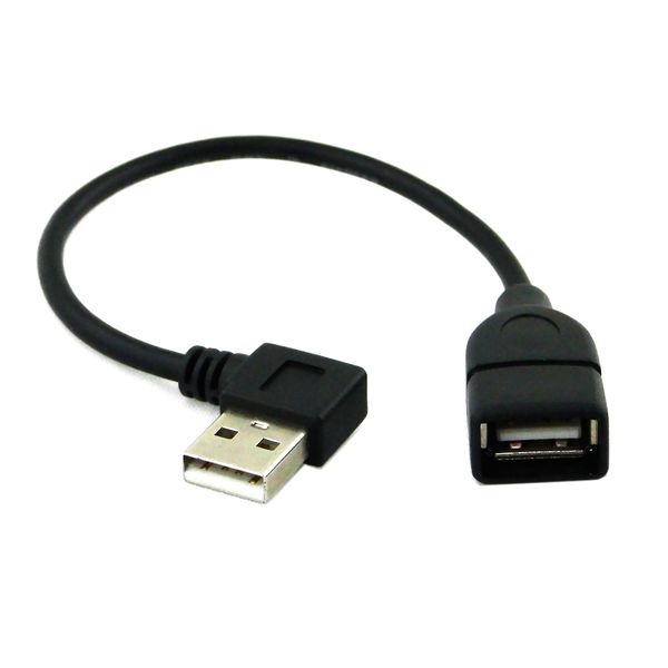 

10pcs/lot---right angle direction 90 degree usb 2.0 a male to female m/f data cable cord 15cm